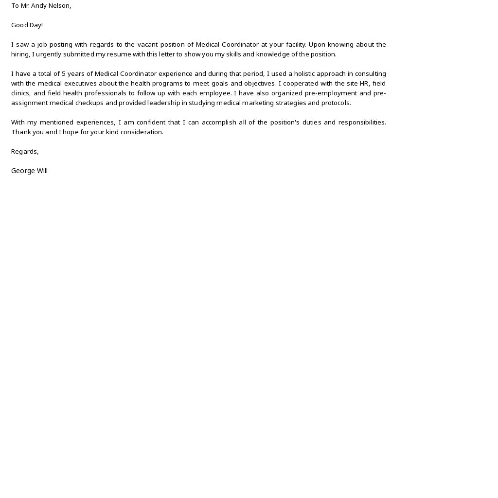 Free Medical Coordinator Cover Letter Template.jpe
