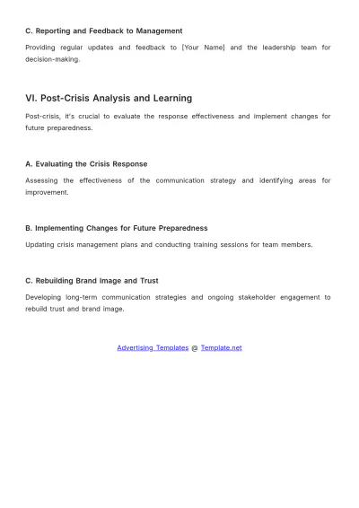 Free Crisis Communication Advertising Plan Template to Edit Online
