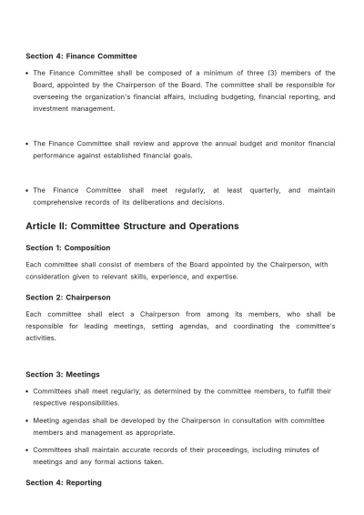 Free Blank Board Bylaws Template to Edit Online