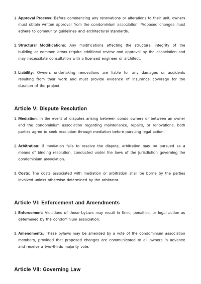 Free Condo Bylaws for Non Profit Template to Edit Online