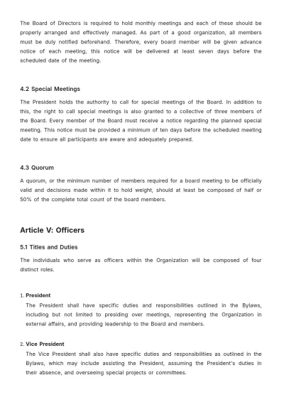 Free Mission Bylaws Template to Edit Online