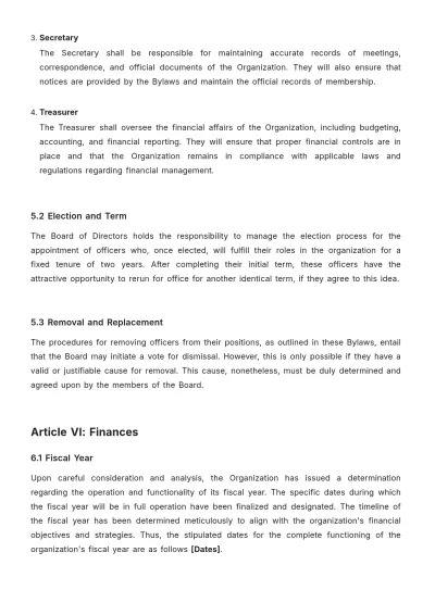 Free Mission Bylaws Template to Edit Online