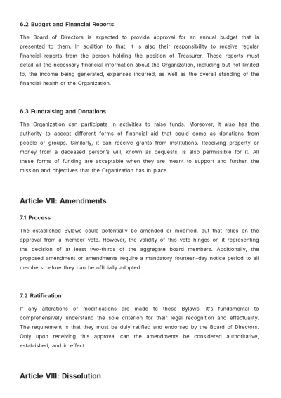 Free Mission Bylaws Template to Edit Online