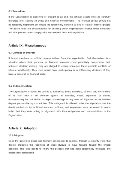 Free Mission Bylaws Template to Edit Online