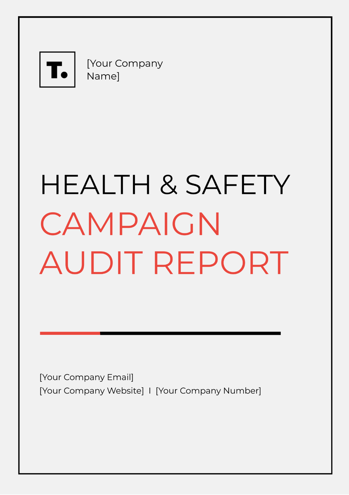 Health & Safety Campaign Audit Report Template - Edit Online & Download