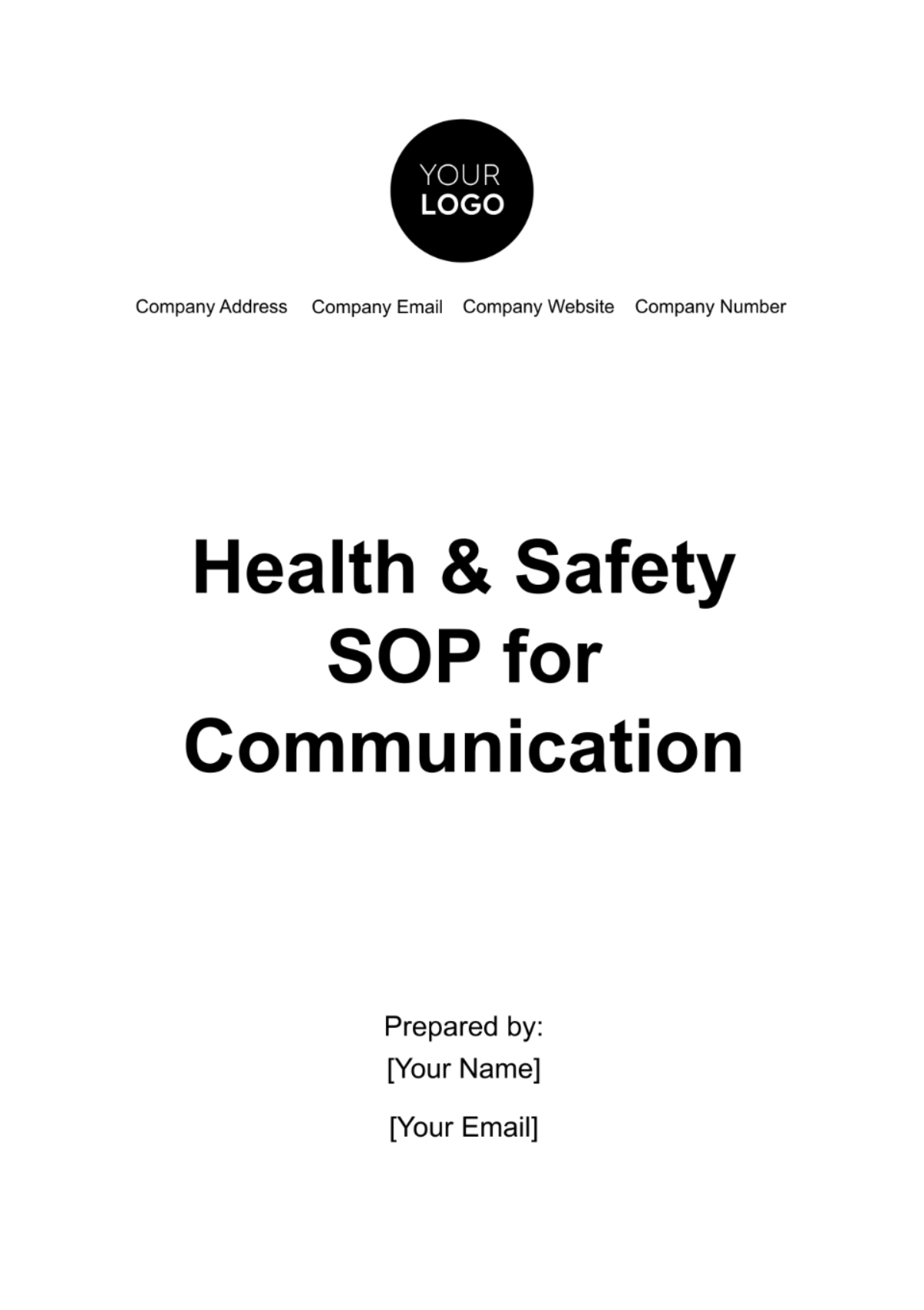 Health & Safety SOP for Communication Template