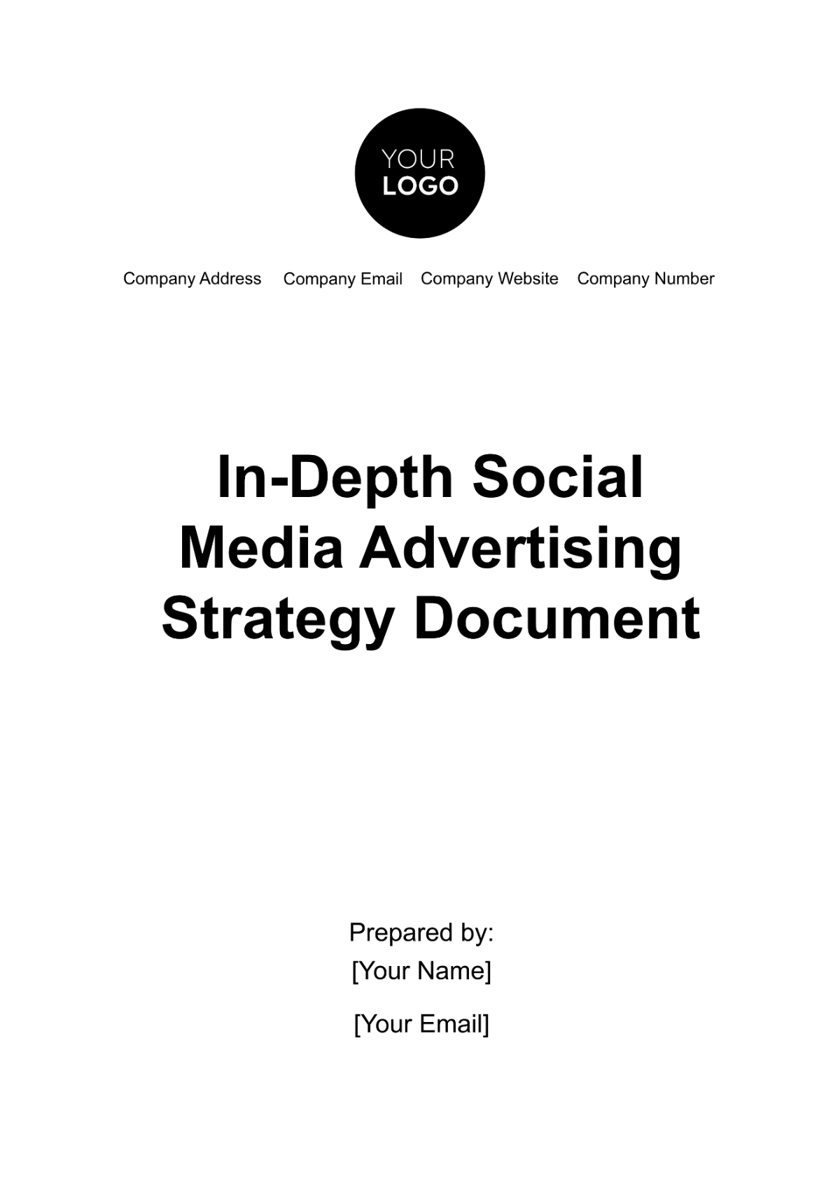 In-Depth Social Media Advertising Strategy Document Template