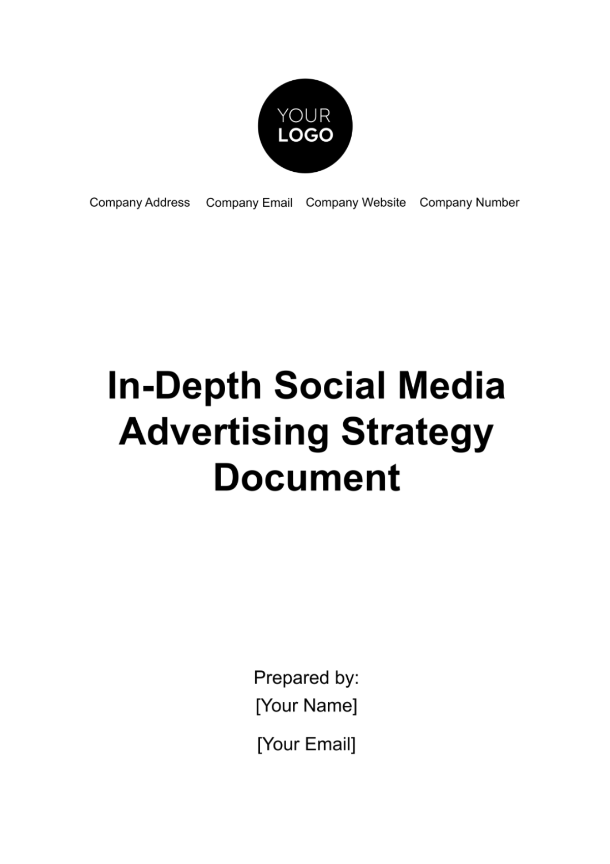 Free In-Depth Social Media Advertising Strategy Document Template to ...