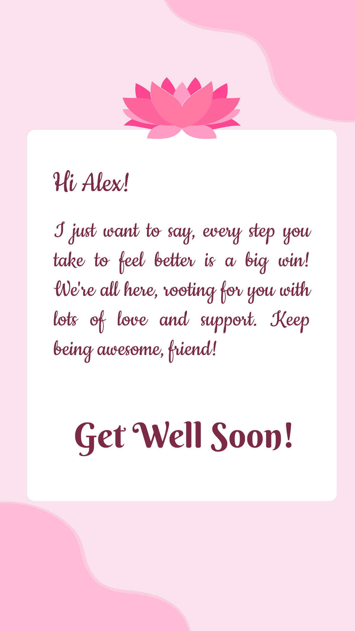 Get Well Soon Message Template