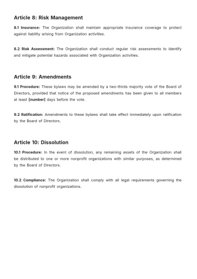 Free Youth Sports Bylaws Template to Edit Online