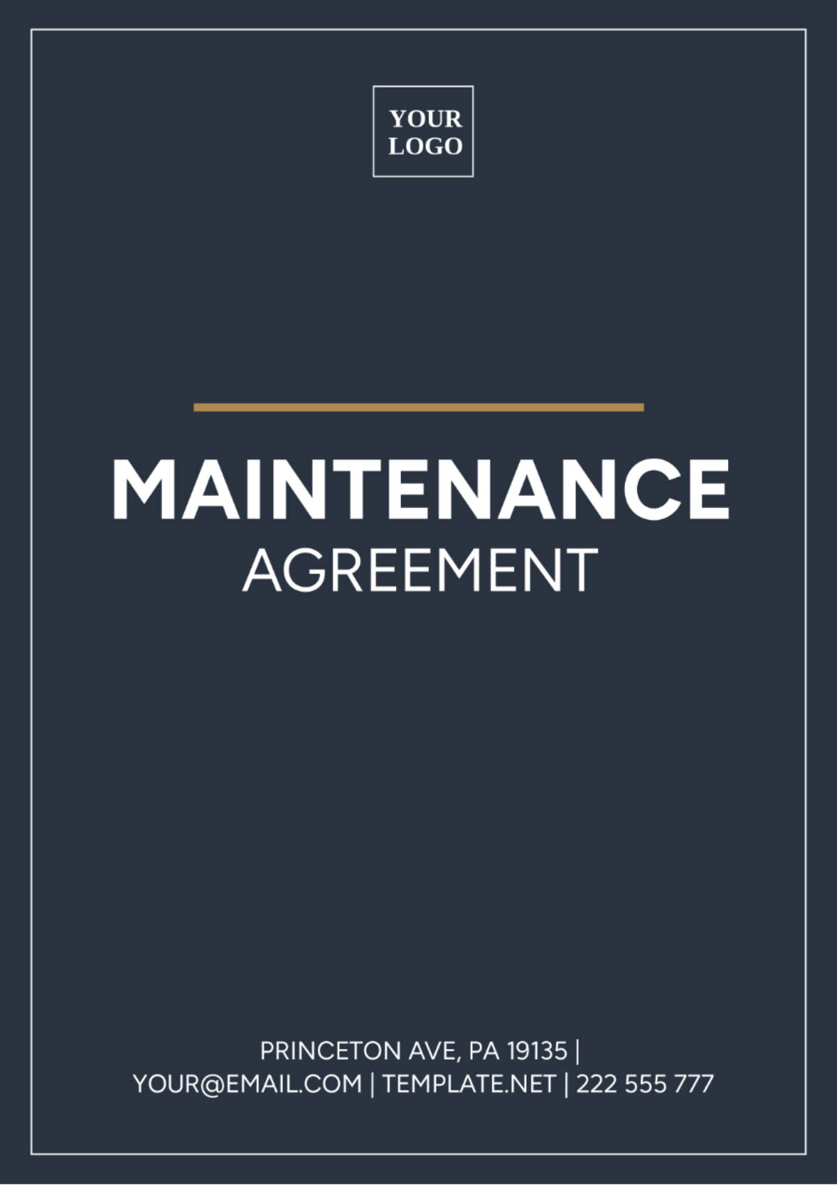 Maintenance Agreement Template