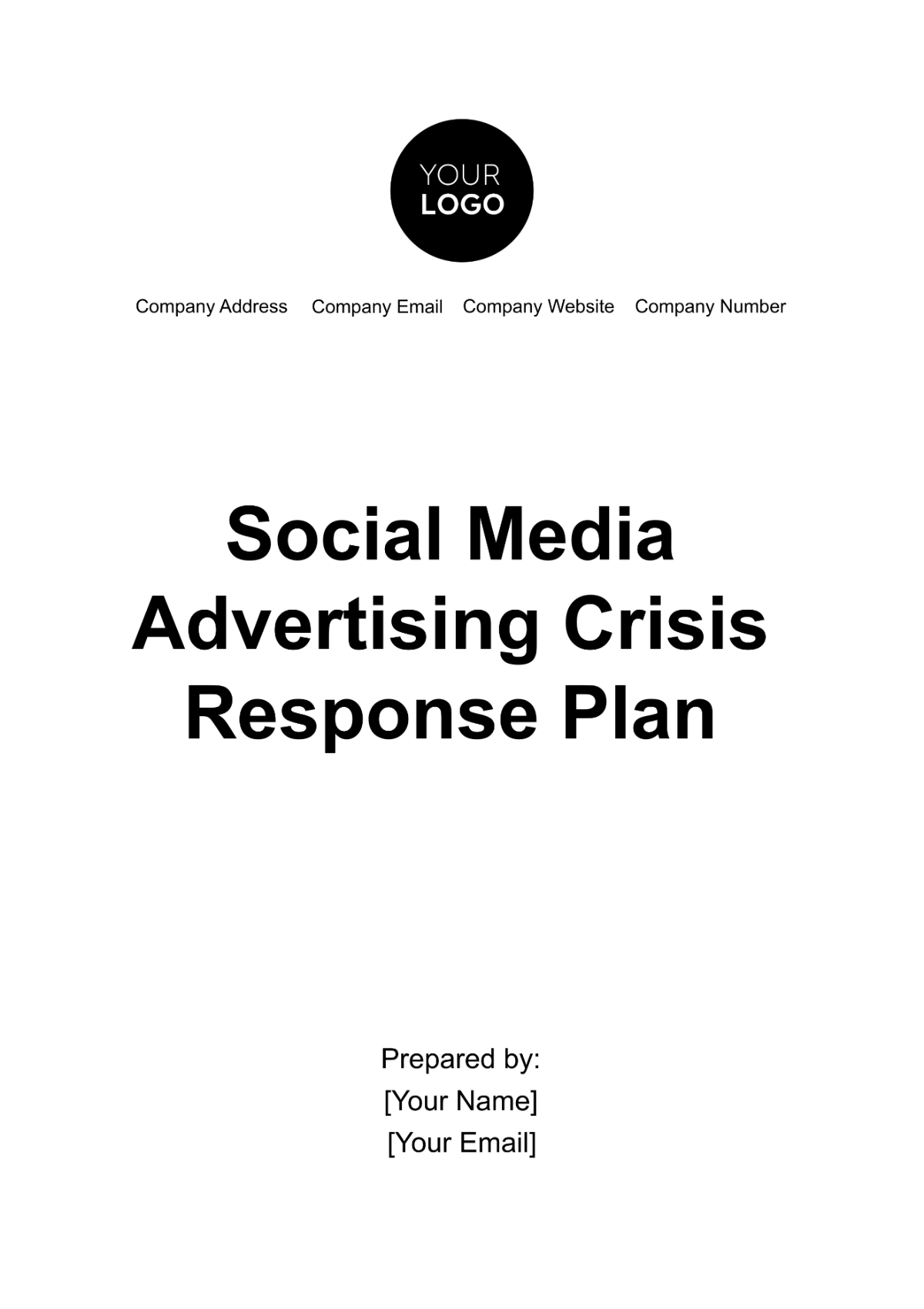 Social Media Advertising Crisis Response Plan Template