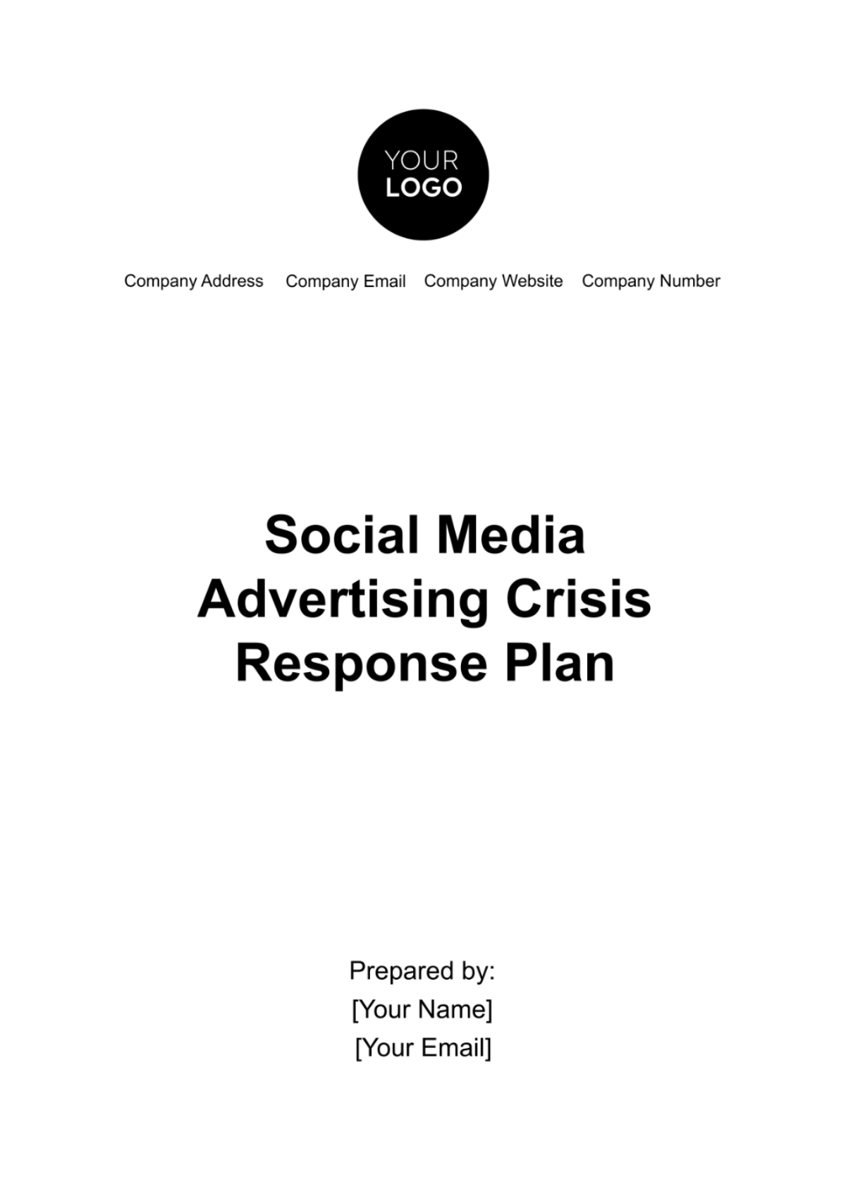 Social Media Advertising Crisis Response Plan Template - Edit Online & Download