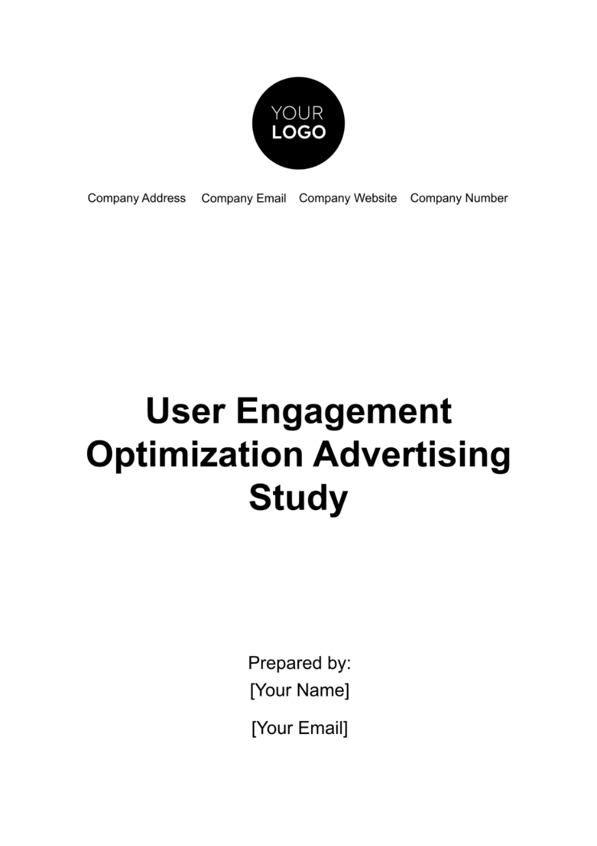 Free User Engagement Optimization Advertising Study Template