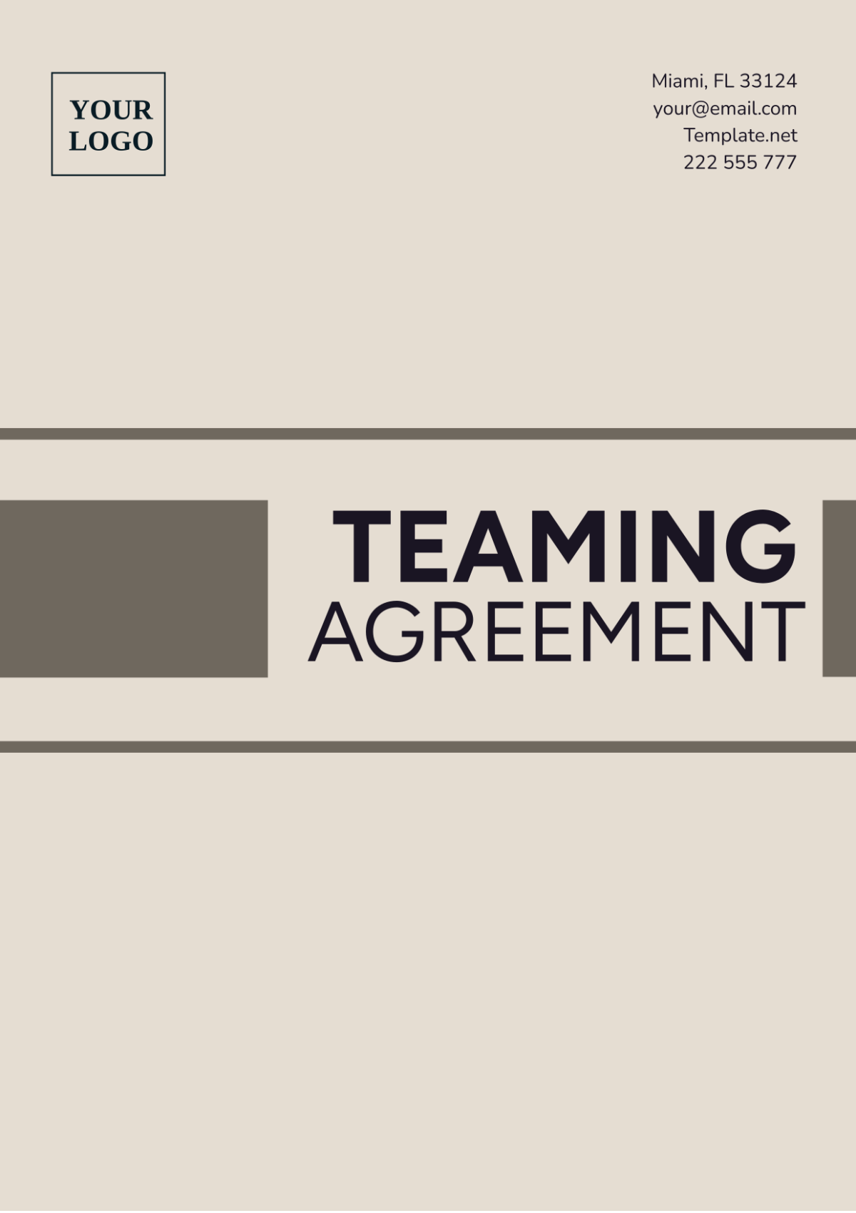 Teaming Agreement Template