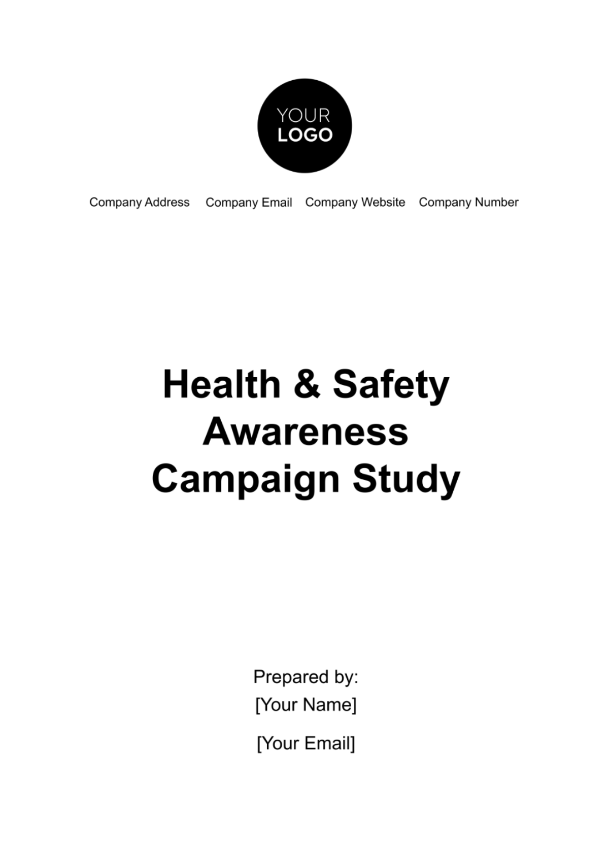 Health & Safety Awareness Campaign Study Template - Edit Online & Download