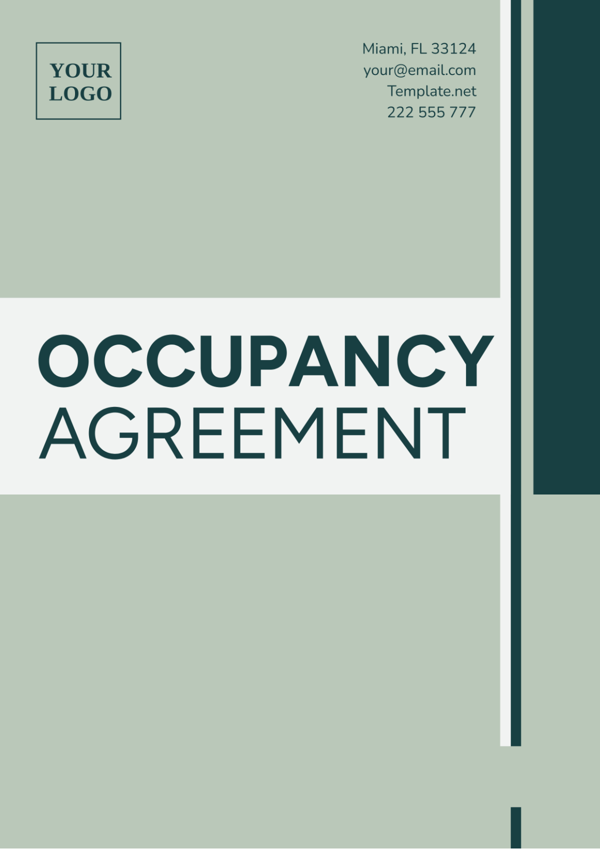 Occupancy Agreement Template