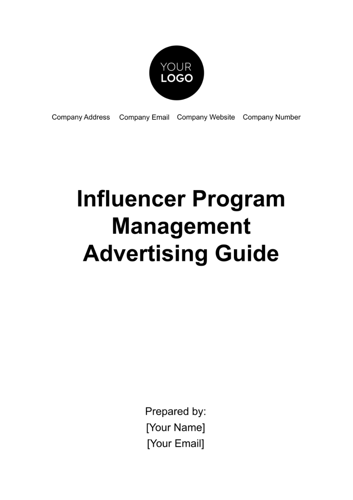 Influencer Program Management Advertising Guide Template