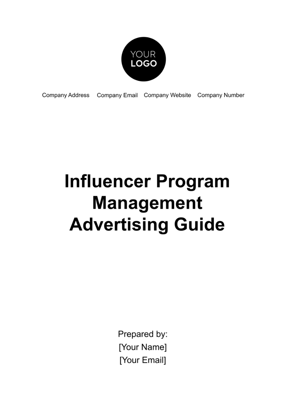 Influencer Program Management Advertising Guide Template - Edit Online & Download