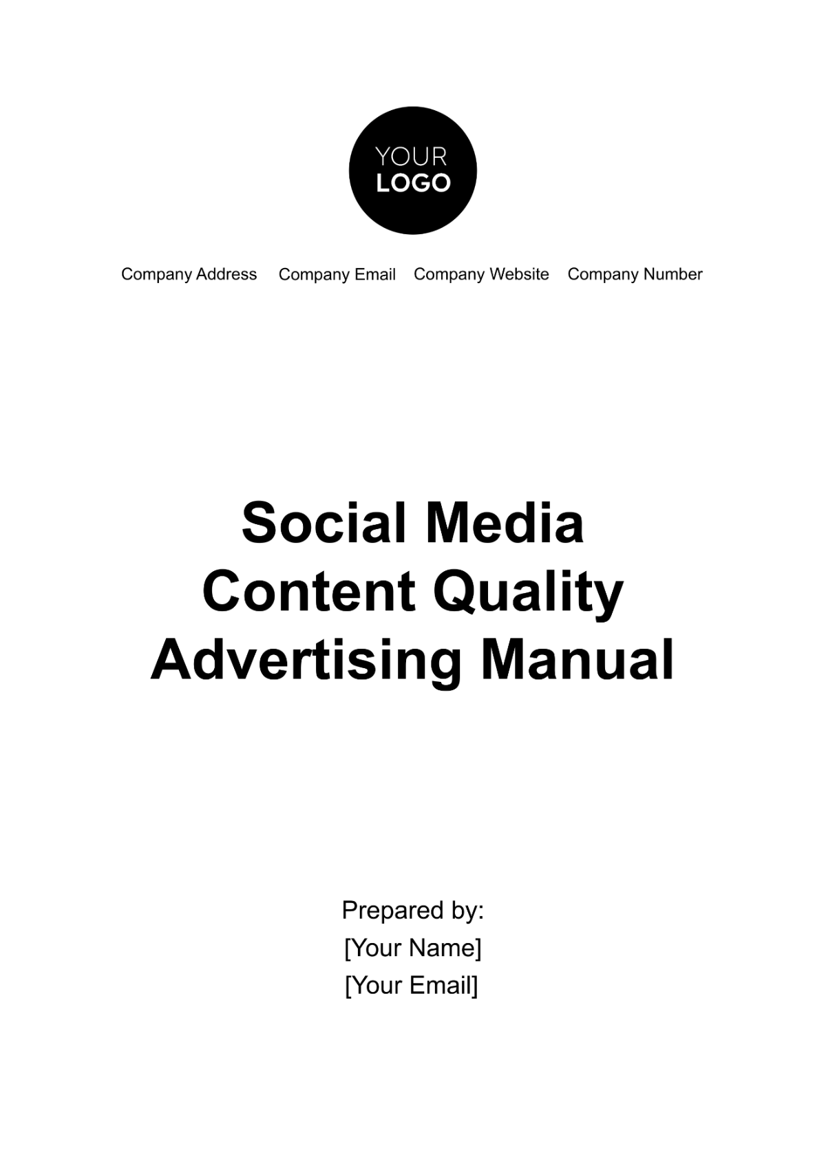 Free Social Media Content Quality Advertising Manual Template
