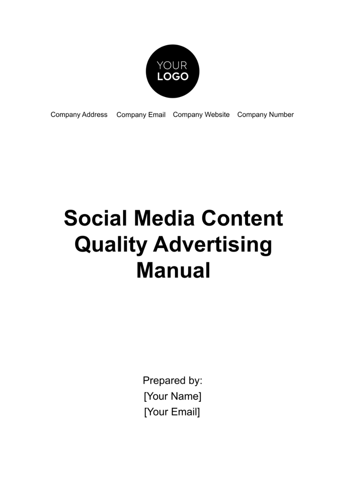 Social Media Content Quality Advertising Manual Template - Edit Online & Download