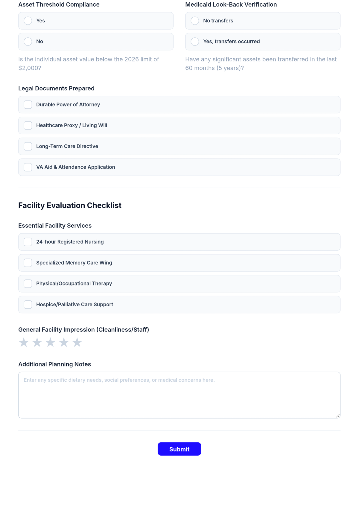 Free Nursing Home Planning Checklist Template & AI Maker