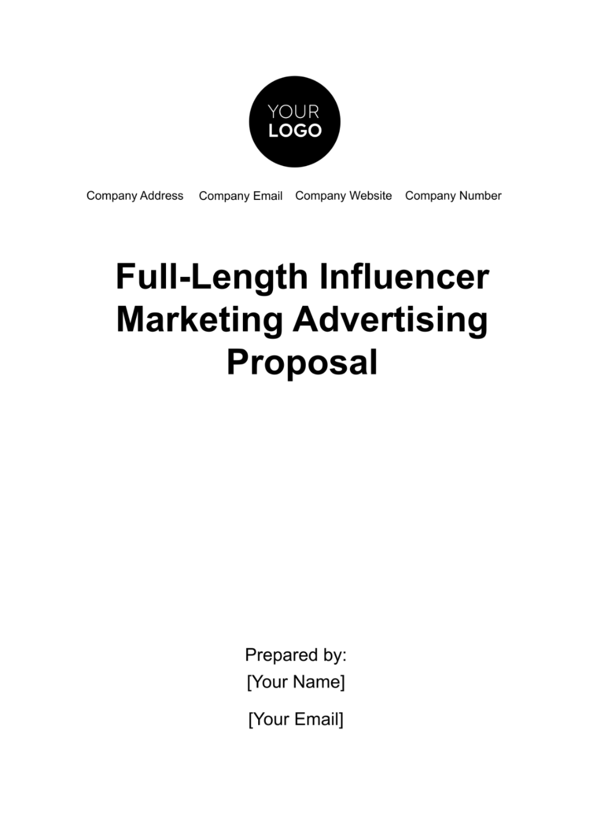 Free Full-Length Influencer Marketing Advertising Proposal Template
