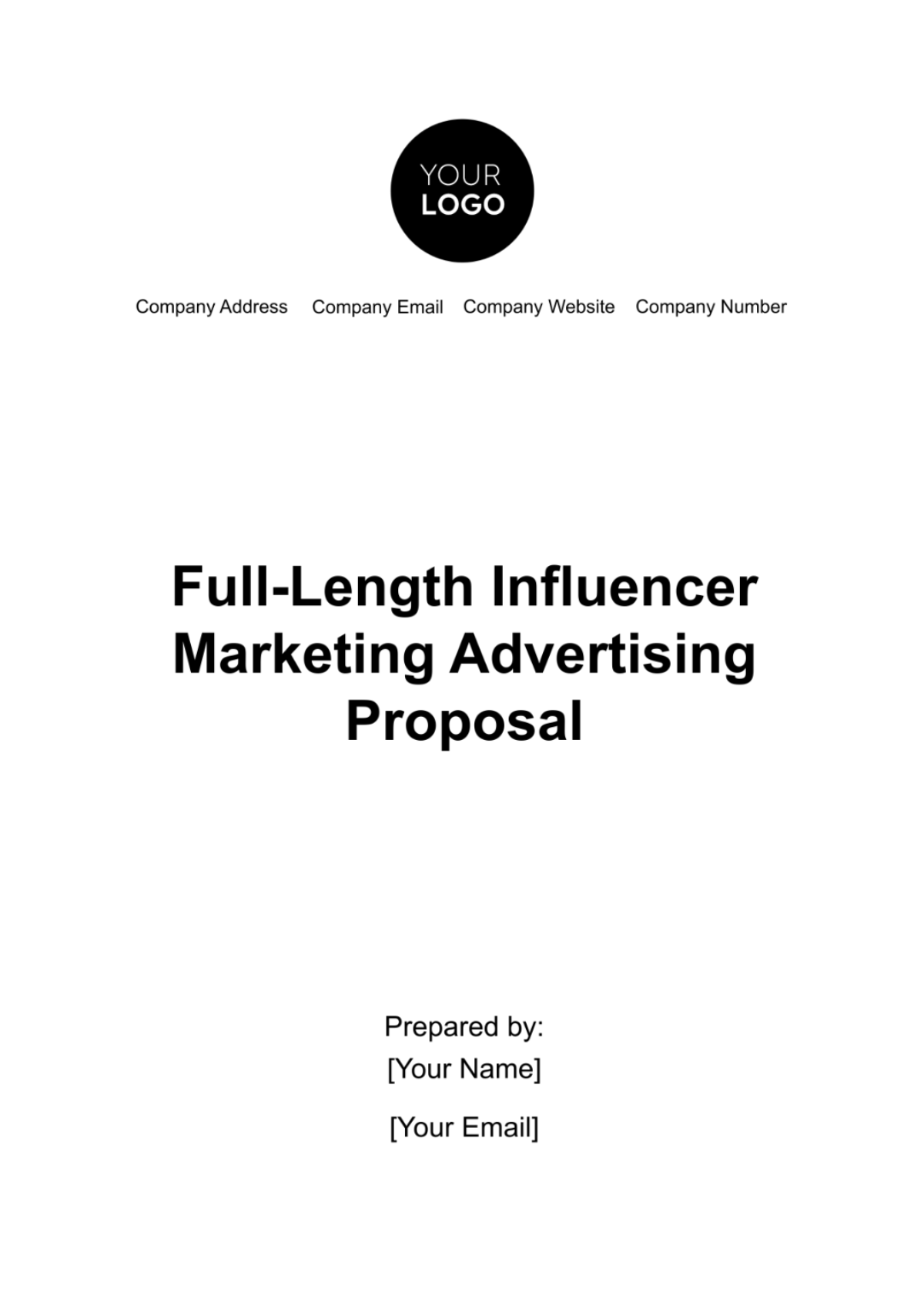 Full-Length Influencer Marketing Advertising Proposal Template - Edit Online & Download