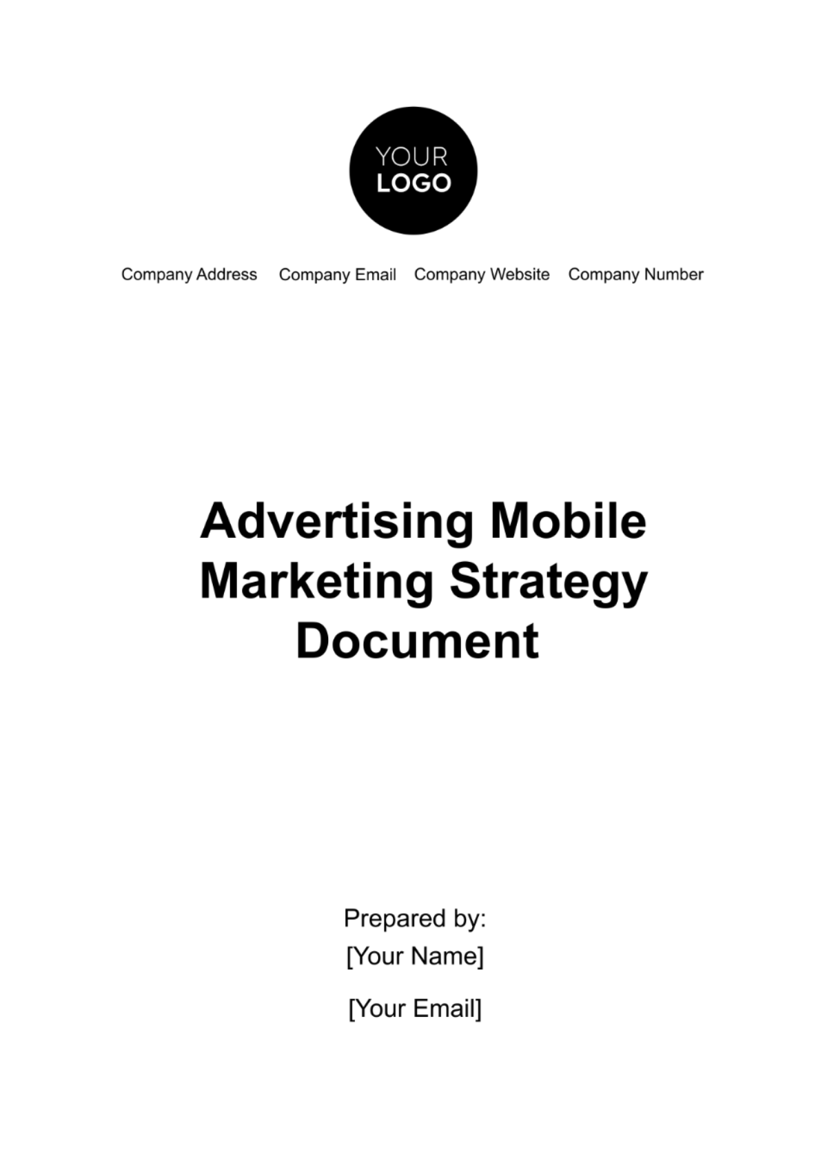 Free Advertising Mobile Marketing Strategy Document