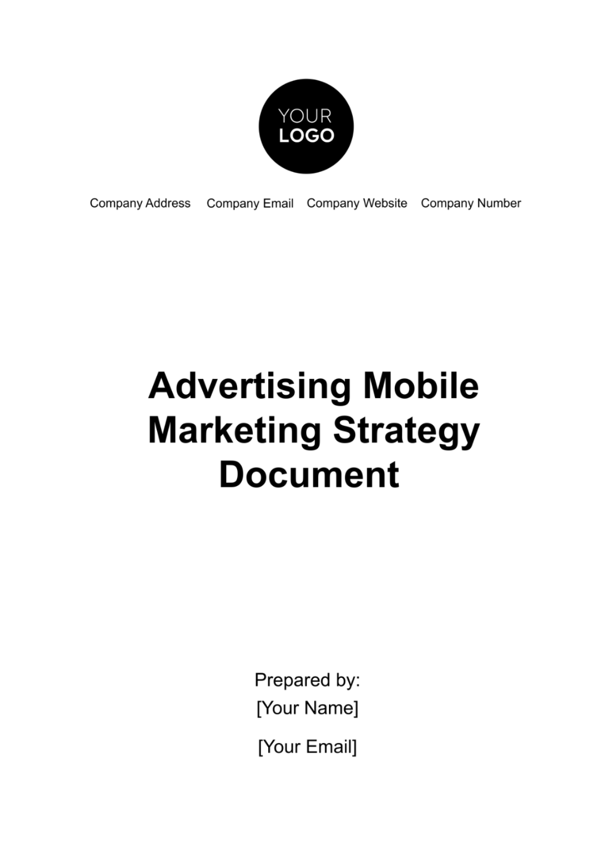 Advertising Mobile Marketing Strategy Document - Edit Online & Download