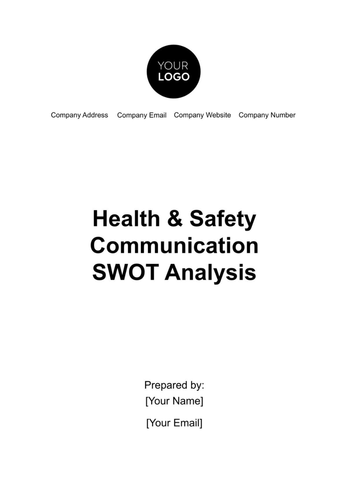 Health & Safety Communication SWOT Analysis Template - Edit Online & Download