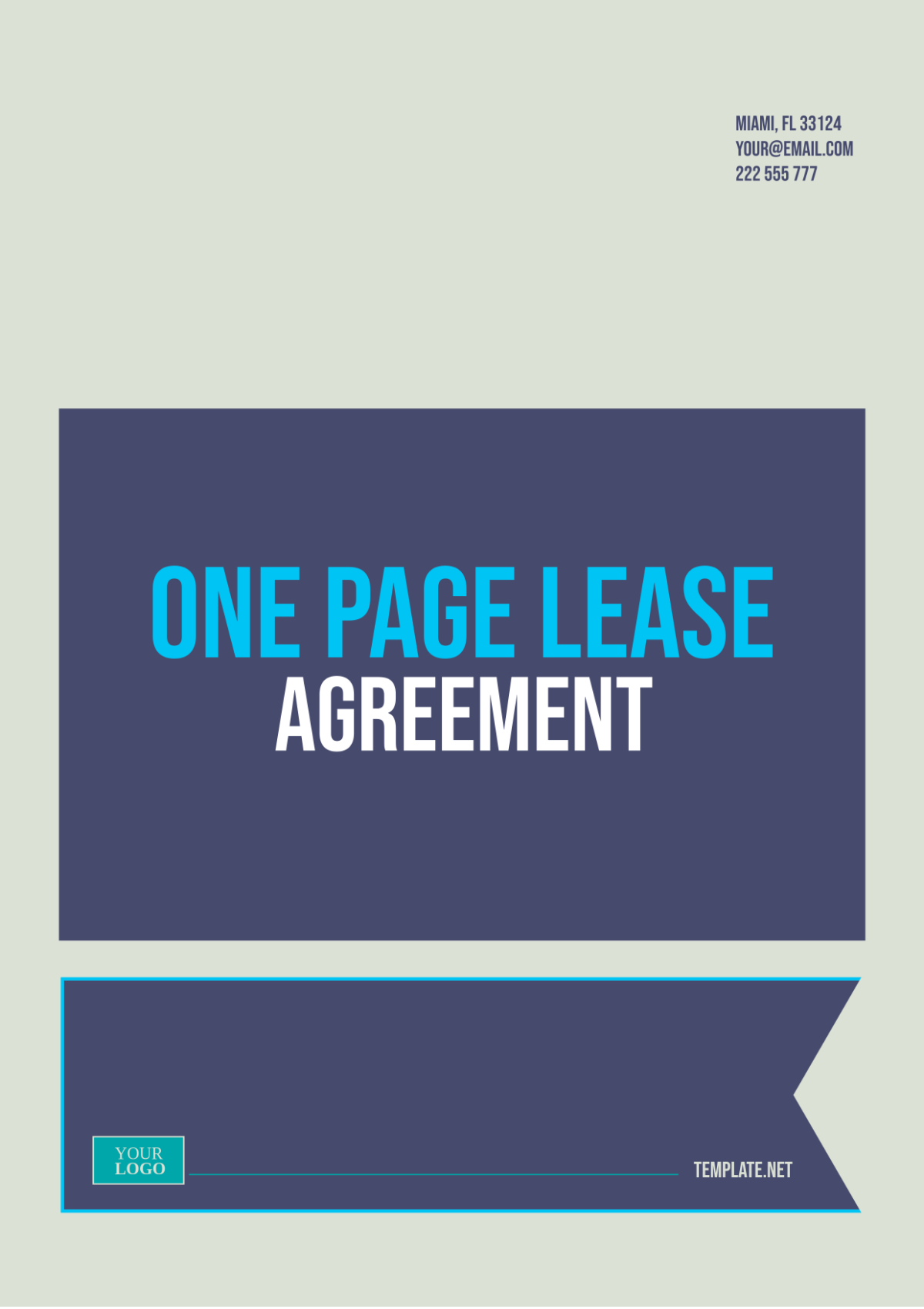 One Page Lease Agreement Template