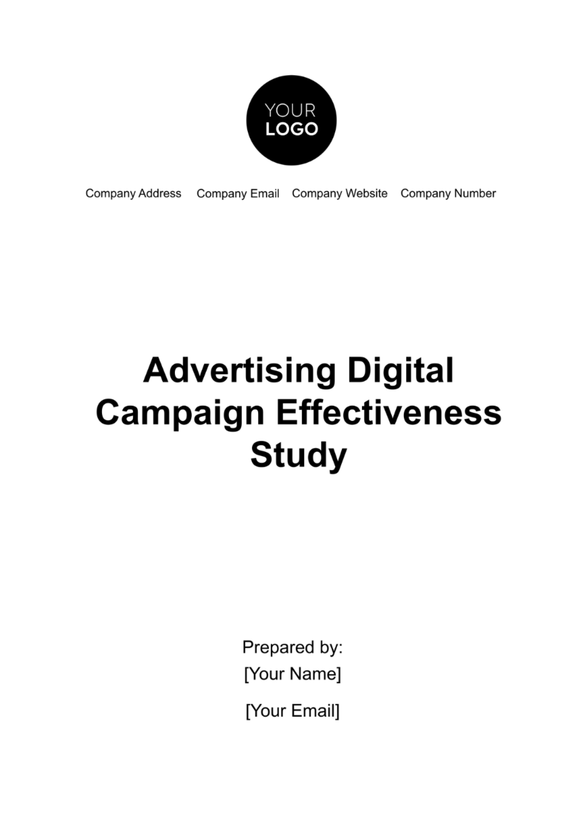 Free Advertising Digital Campaign Effectiveness Study Template