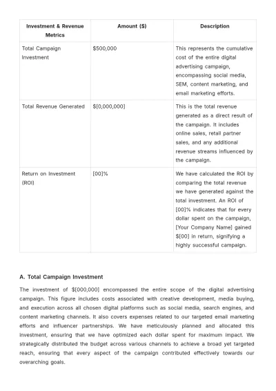 Free Advertising Digital Campaign Effectiveness Study Template to Edit Online