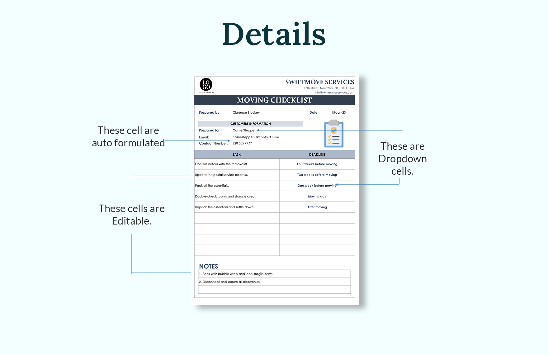 Moving Checklist Template