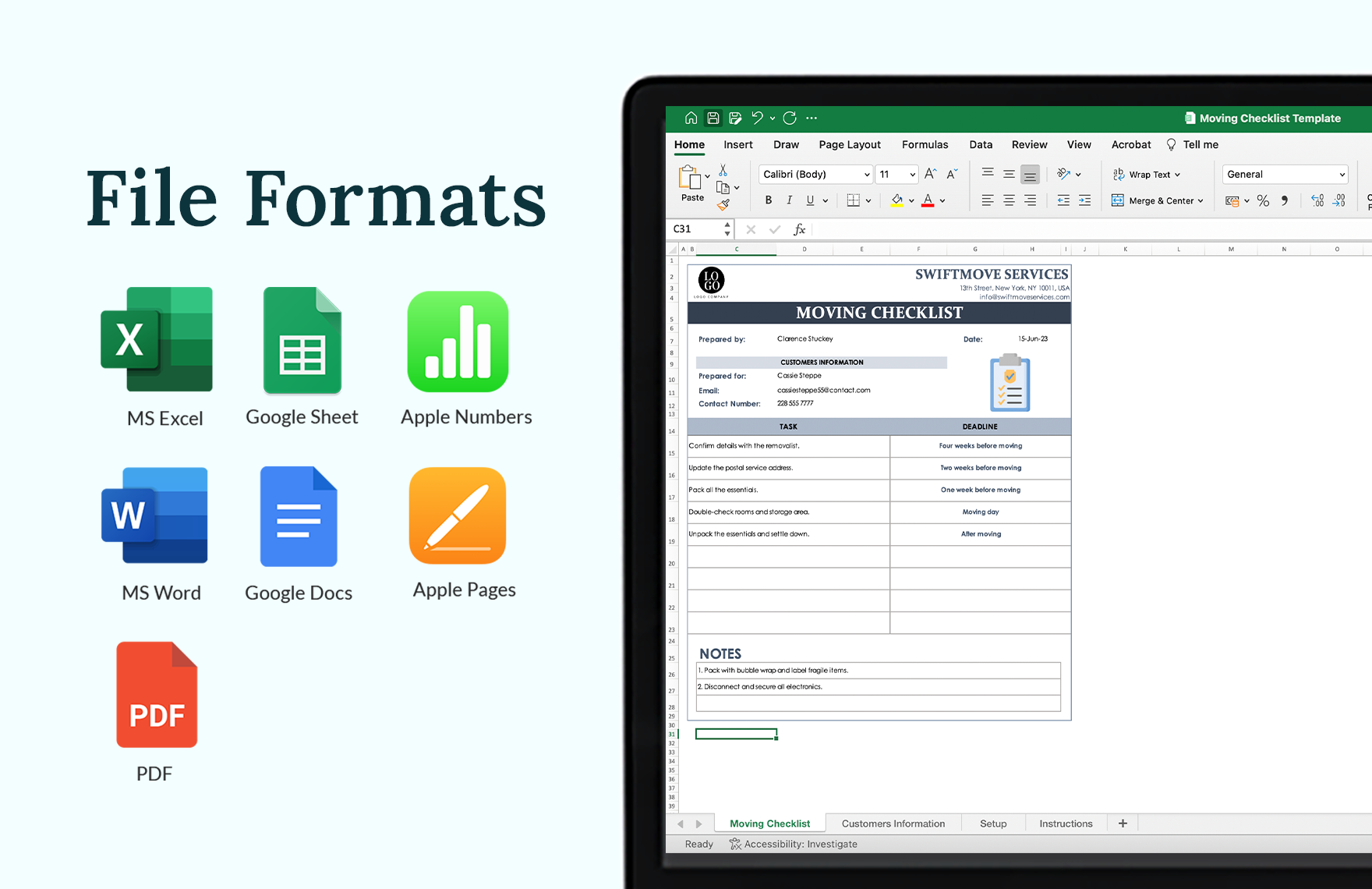 Moving Checklist Template