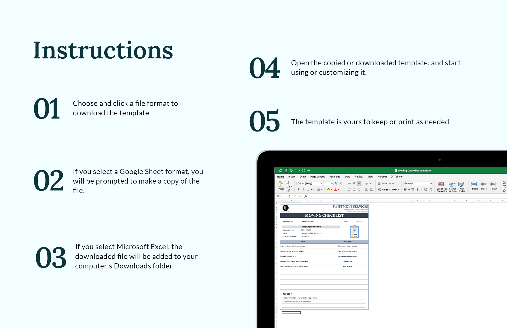 Moving Checklist Template