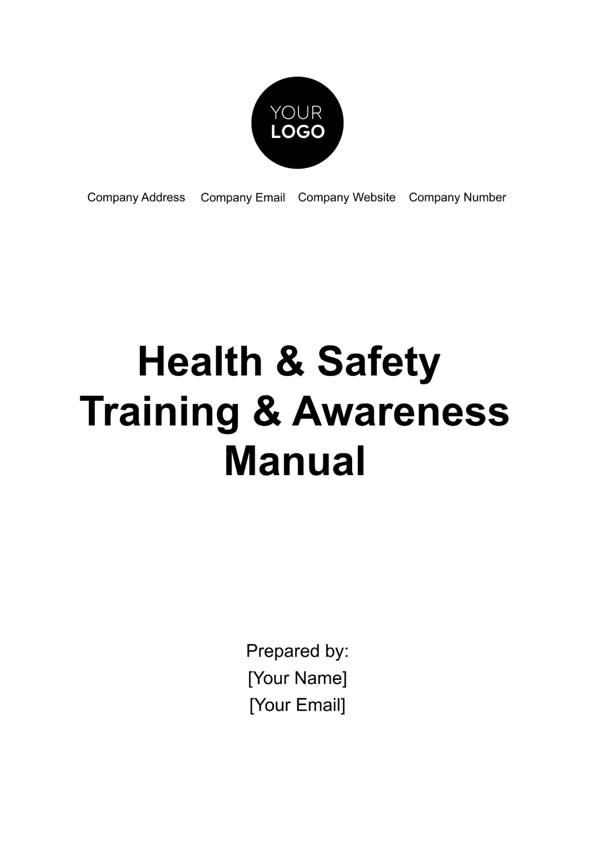 Health & Safety Training & Awareness Manual Template