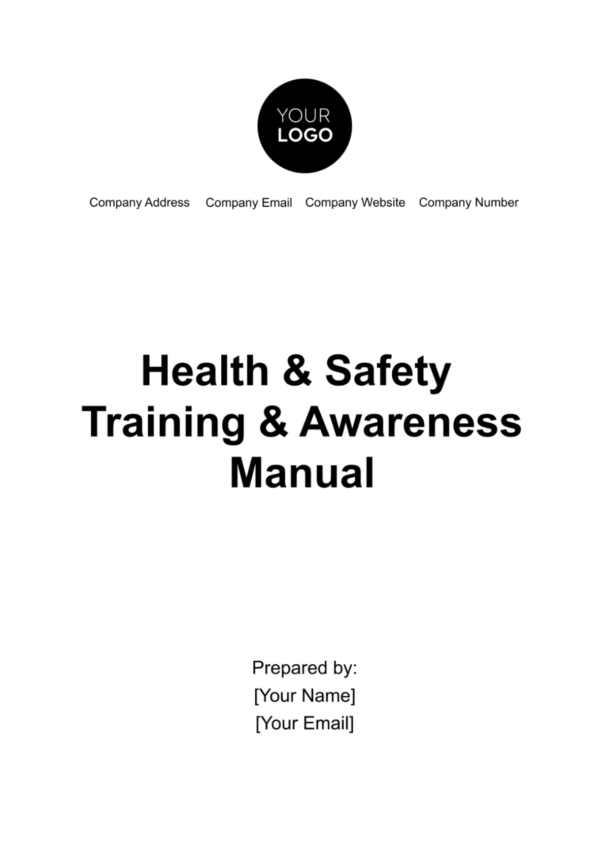 Health & Safety Training & Awareness Manual Template - Edit Online & Download