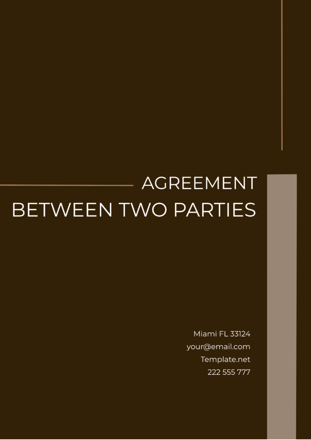Agreement between Two Parties Template