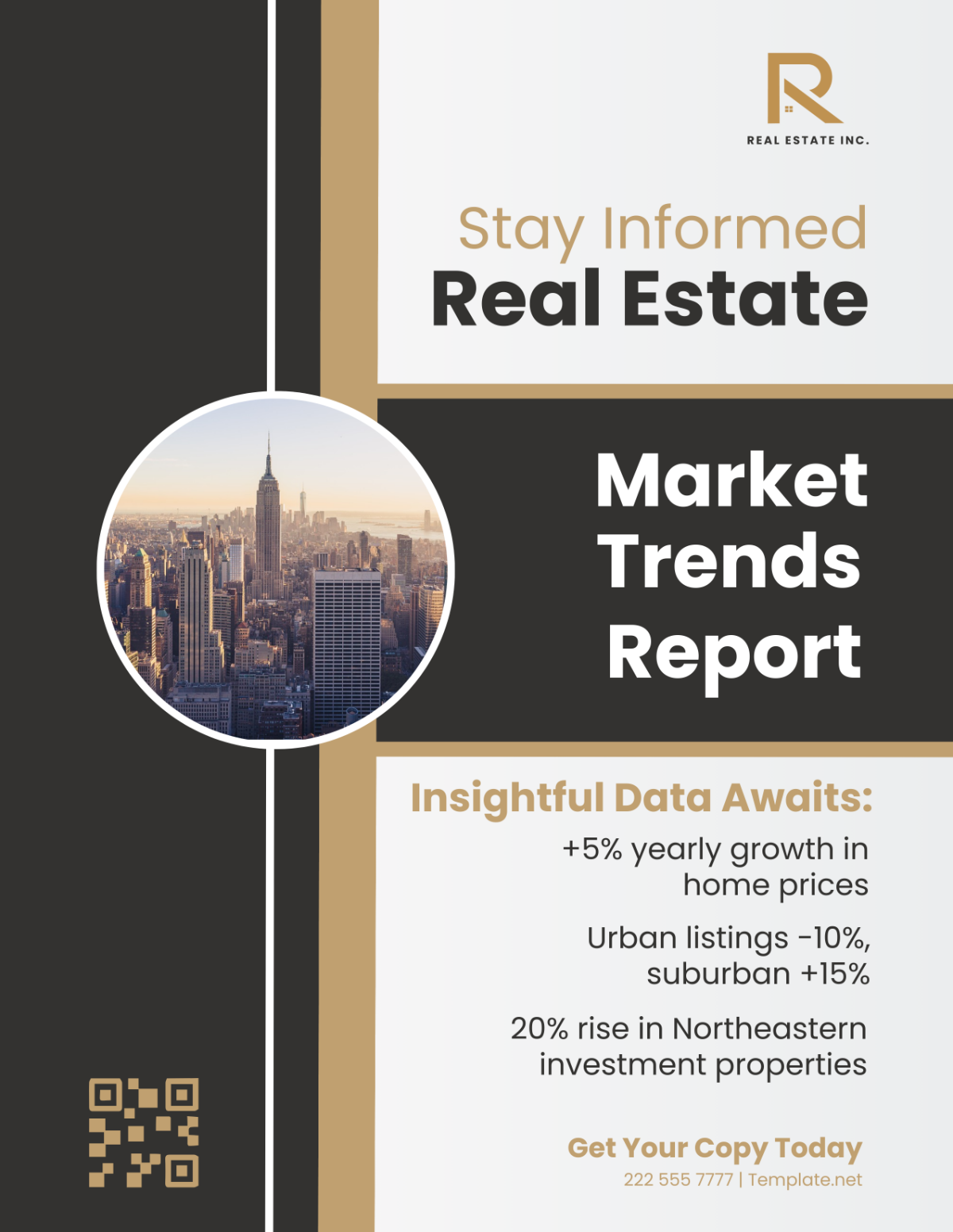 Real Estate Market Trends Report Flyer Template