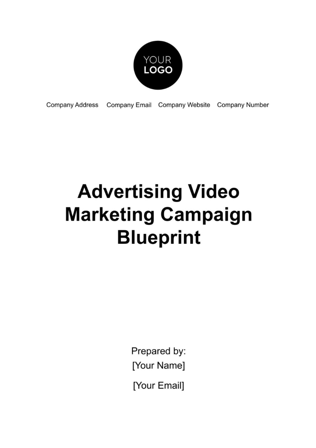 Advertising Video Marketing Campaign Blueprint Template