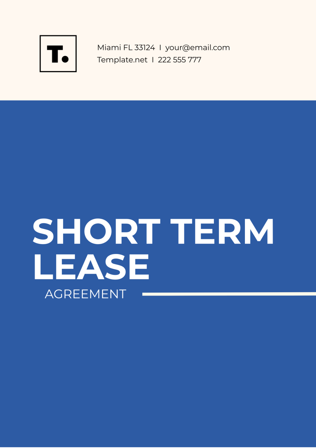 Short Term Lease Agreement Template