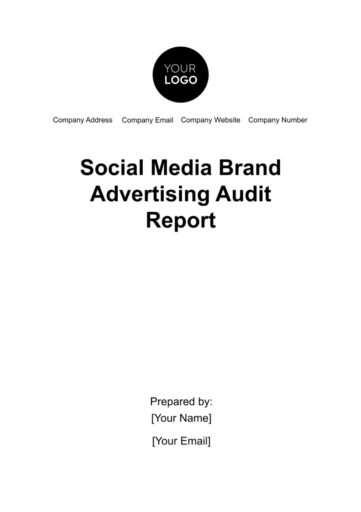 Free Social Media Brand Advertising Audit Report Template