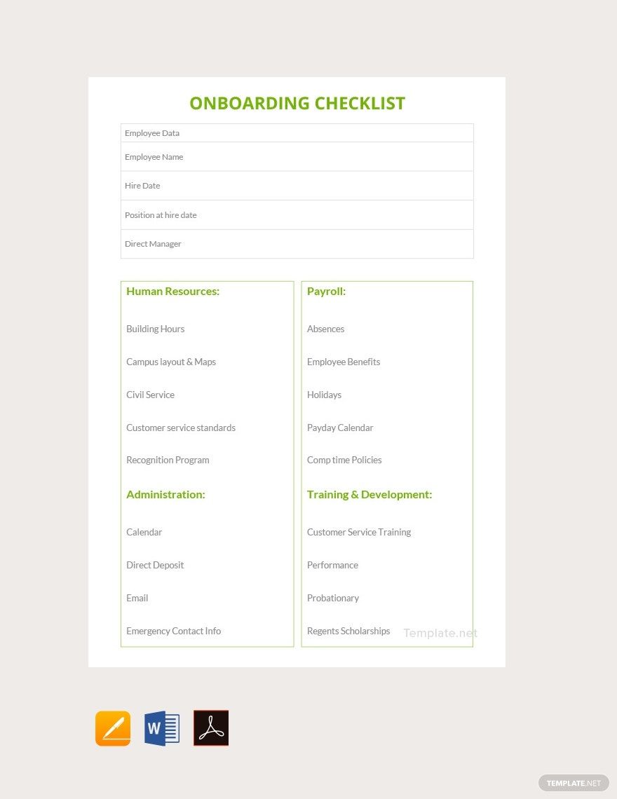 Onboarding Checklist Template
