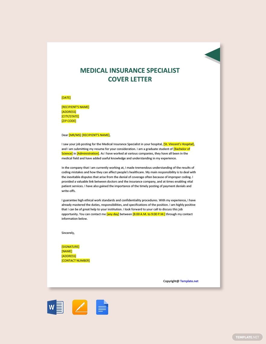 cover letter of insurance