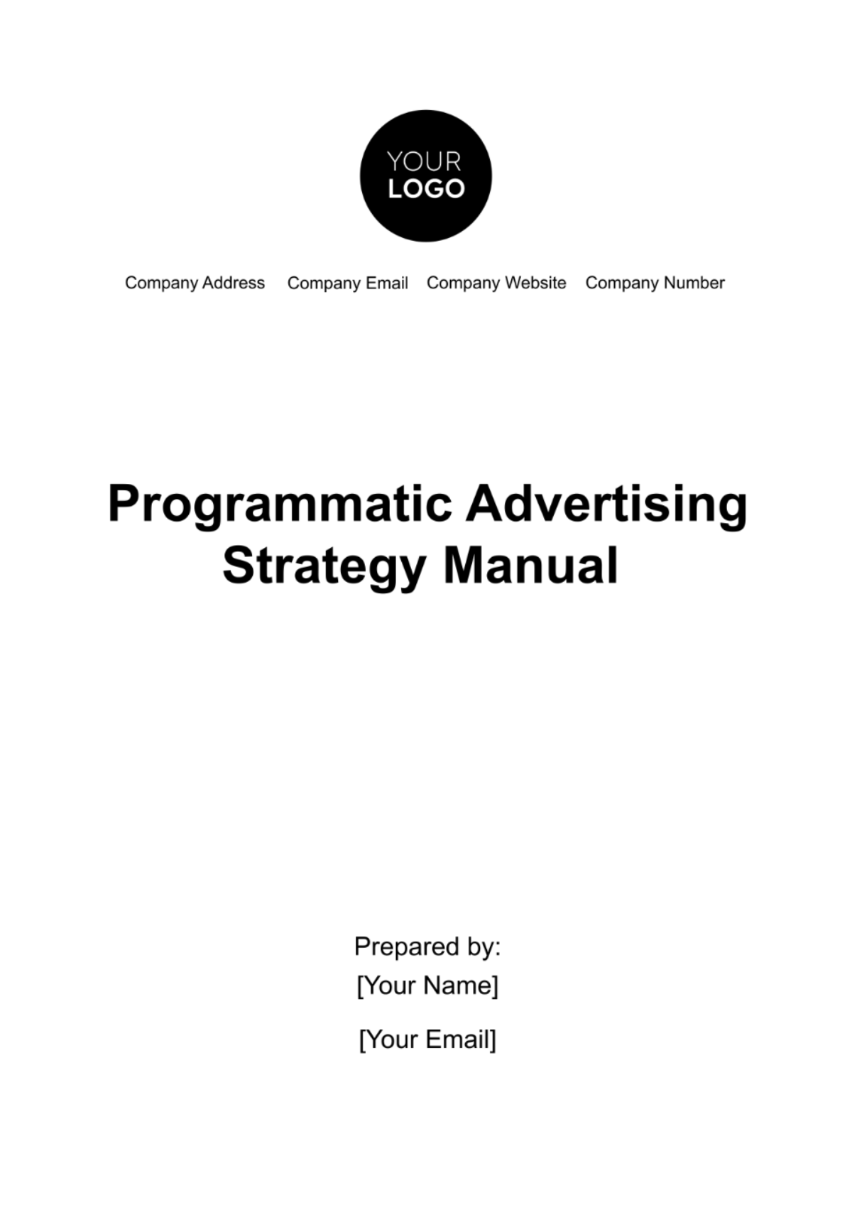 Programmatic Advertising Strategy Manual Template