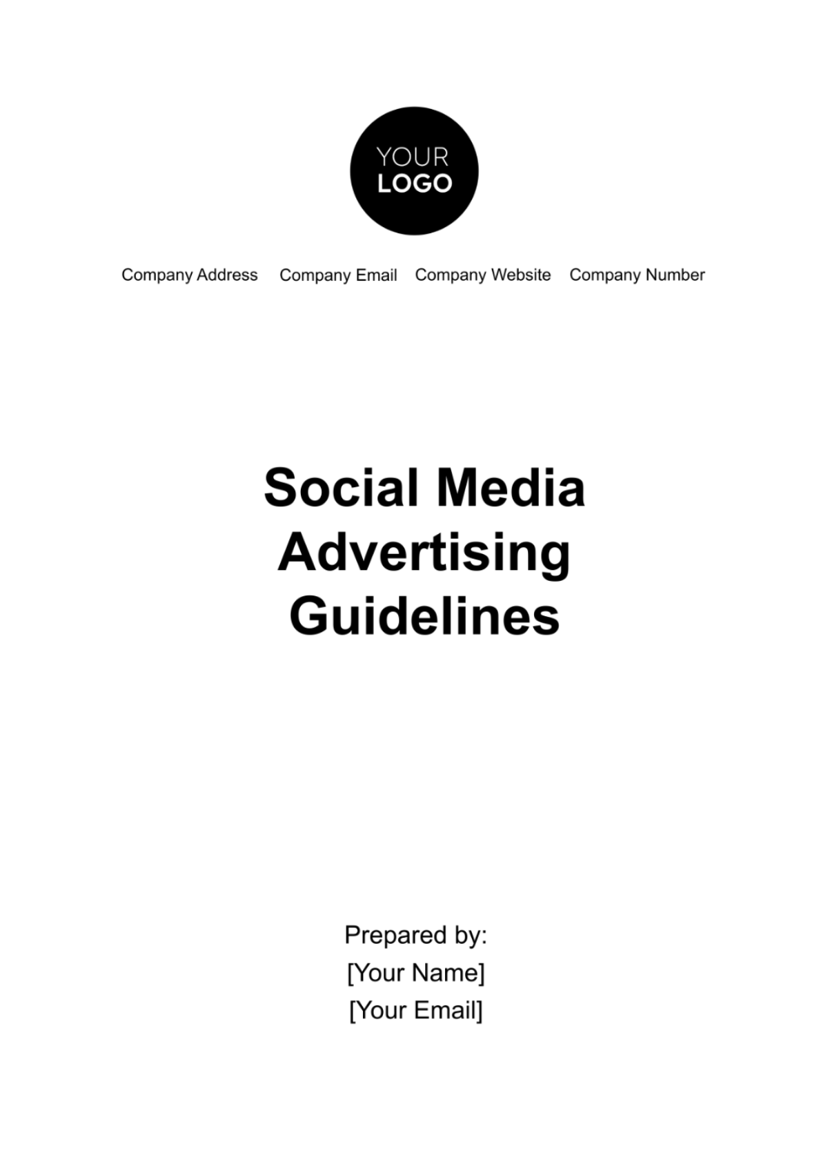 Free Social Media Advertising Guidelines Template
