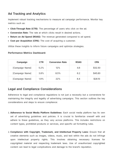 Free Social Media Advertising Guidelines Template to Edit Online
