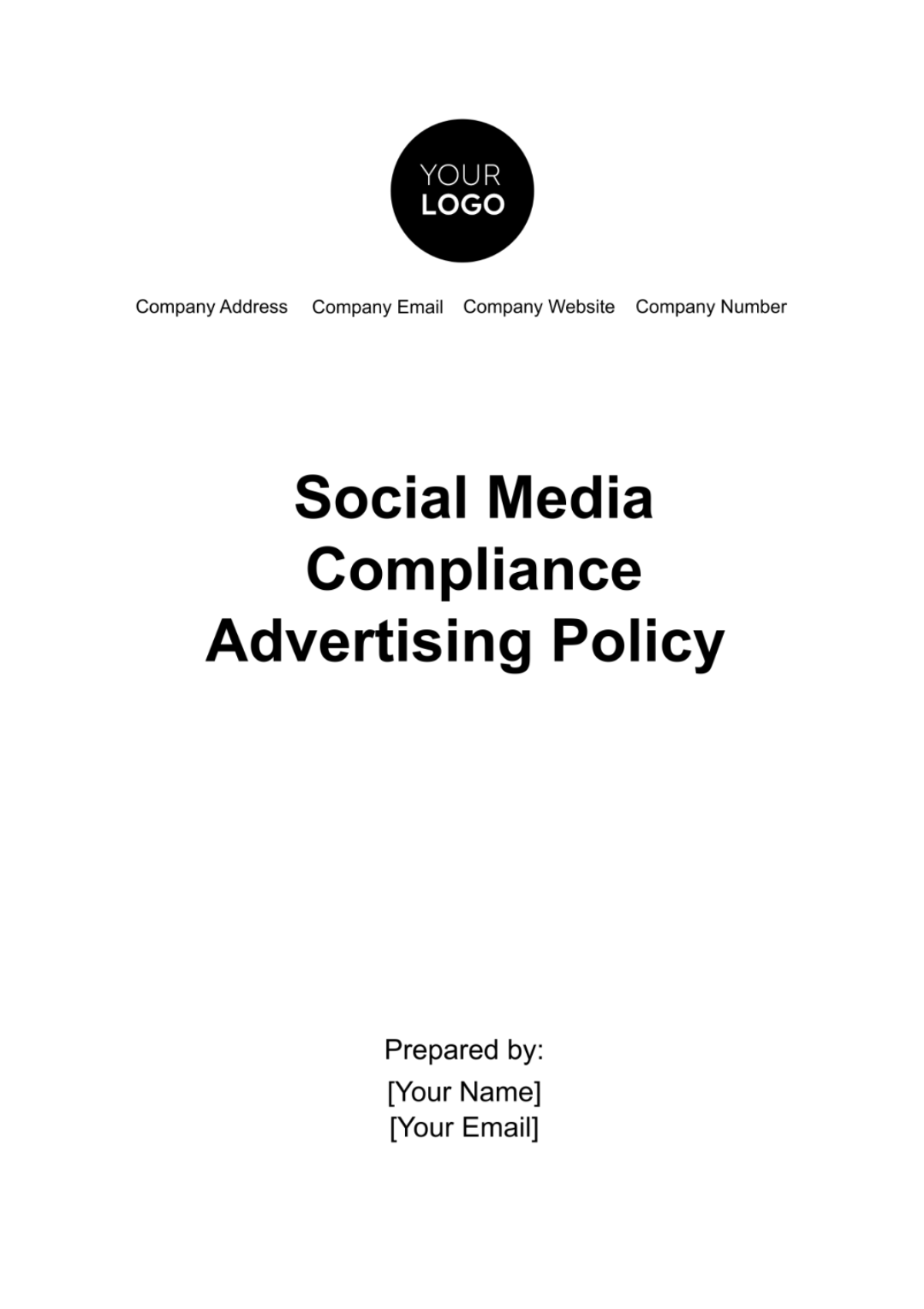 Free Social Media Compliance Advertising Policy Template